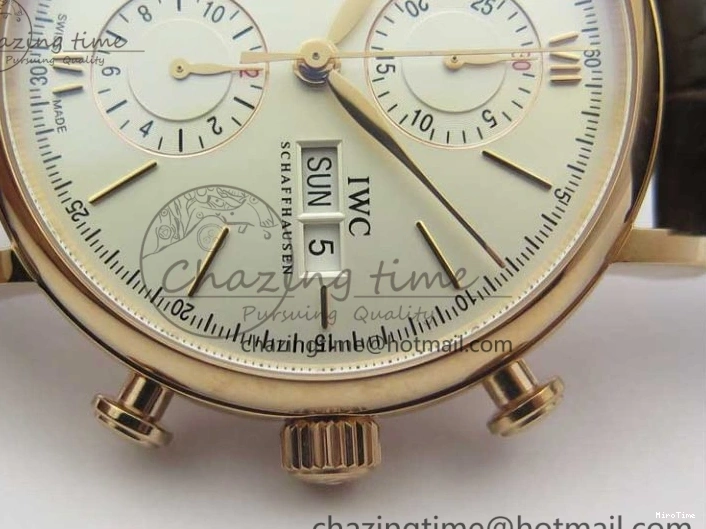 MIROTIME 0729 Efficient Portofino Chrono RG ZF 1:1 Best Edition White Dial on Brown Leather Strap A 7151